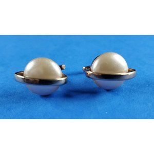 Vintage Hickok Gold-Tone and Oval Cabochon Cufflinks - 3161